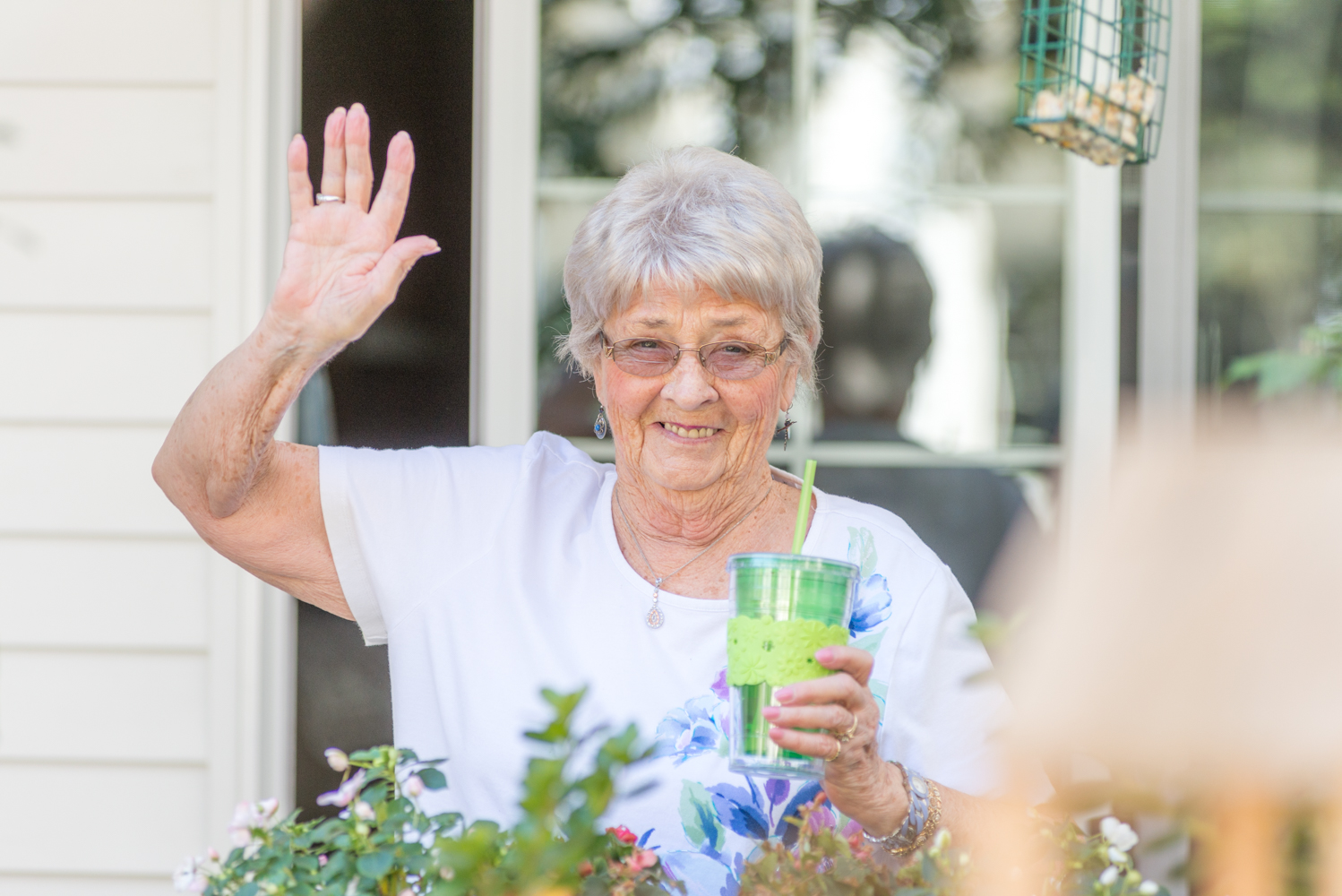 TT Resident enjoying courtyard